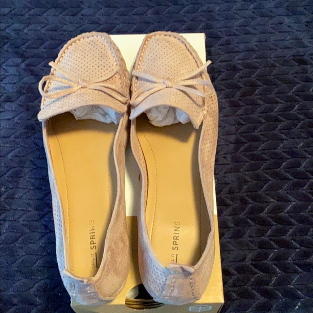 Dusty Pink Loafers with perforated holes